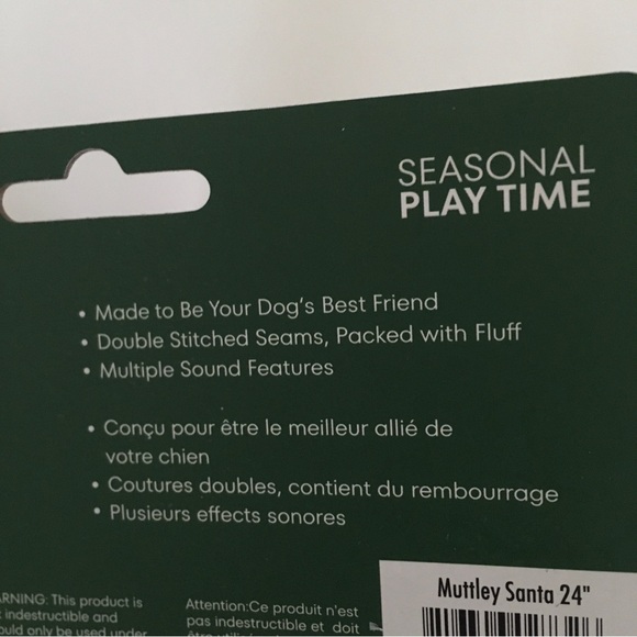 NEW 24” Dog Toy Snuggler Long Leg Muttley Santa with Squeaker | Patchwork Pet - Picture 8 of 11